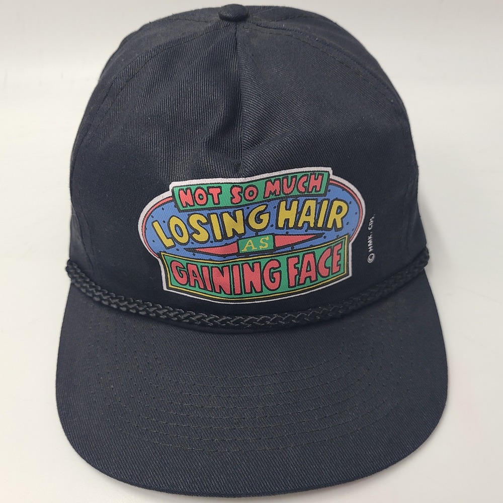 Vintage Funny Hat Snapback Black Rope Not So Much Losing‎ Hair As Gaining Face